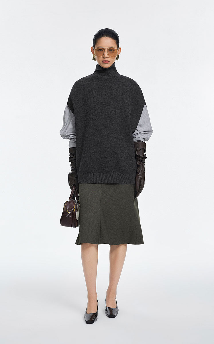 Skirt / JNBY Merino Wool Blend Midi Skirt