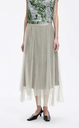 Skirt / JNBY Pleated Mesh A-Line Maxi Skirt