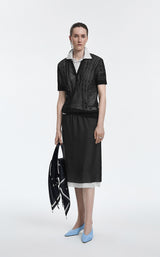 Skirt / JNBY Silk Crepe De Chine Layered  Midi Skirt