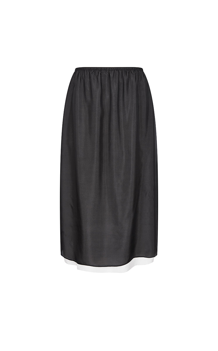 Skirt / JNBY Silk Crepe De Chine Layered Midi Skirt