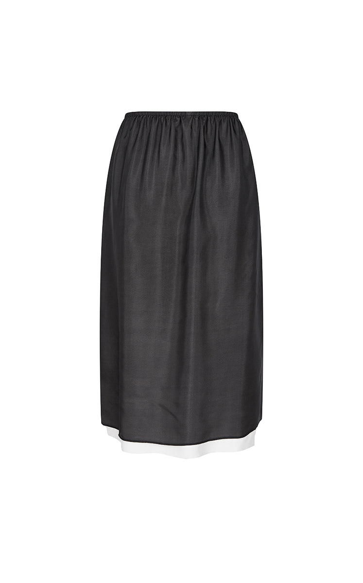 Skirt / JNBY Silk Crepe De Chine Layered Midi Skirt