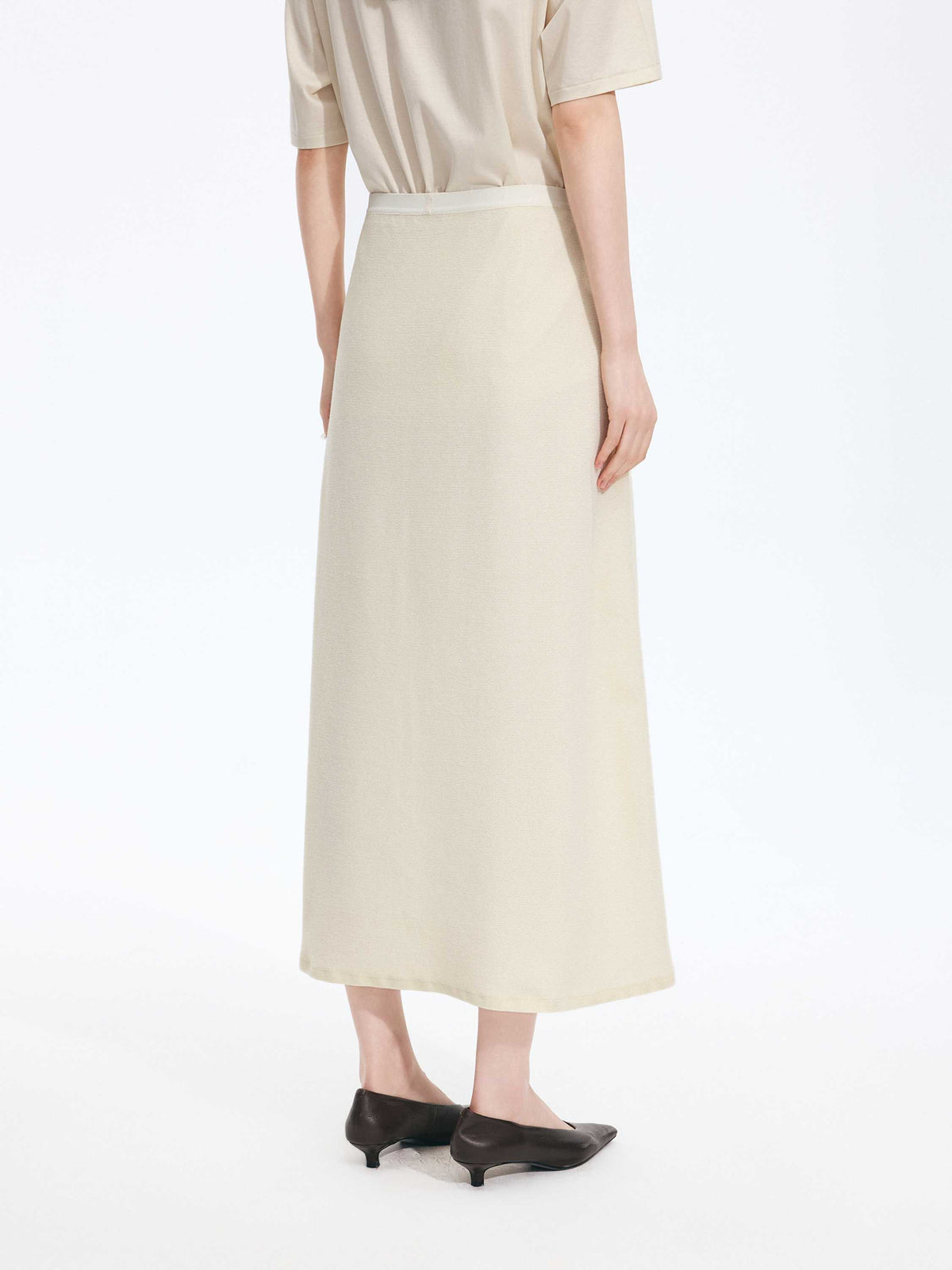 Skirt / JNBY A-Line Cotton Blend Long Skirt Light Ivory-1