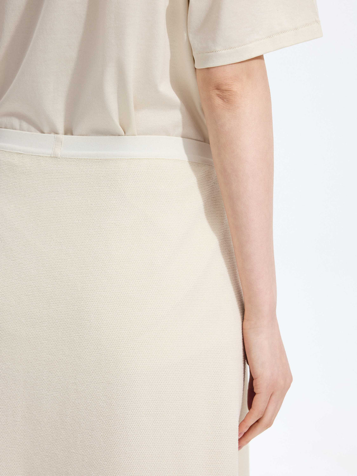 Skirt / JNBY A-Line Cotton Blend Long Skirt Light Ivory-1