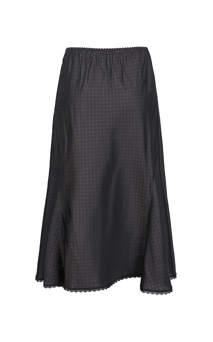 Skirt / JNBY Cupro Jacquard Midi Skirt Black Marl-2
