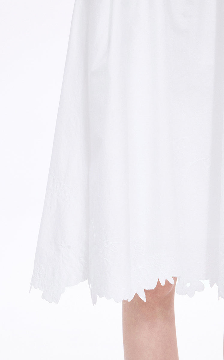 Skirt / JNBY Drawstring Cotton Midi Skirt Ecru-2