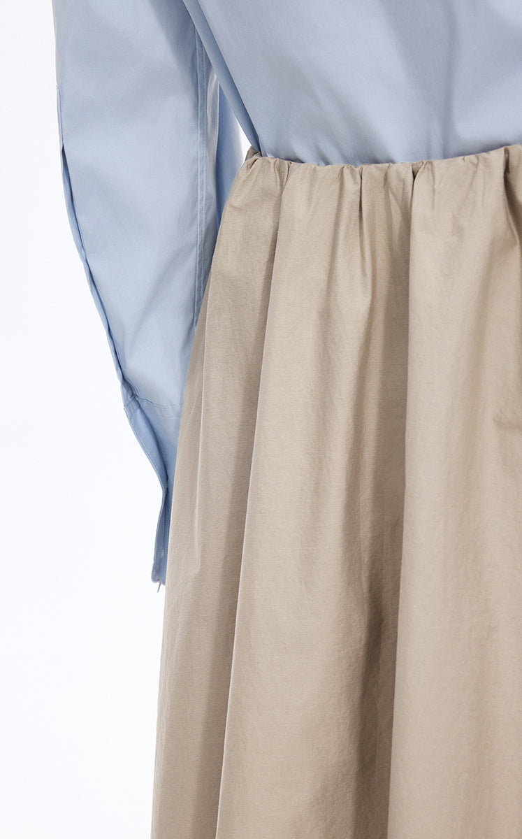 Skirt / JNBY Drawstring Cotton Midi Skirt Sand Khaki-3