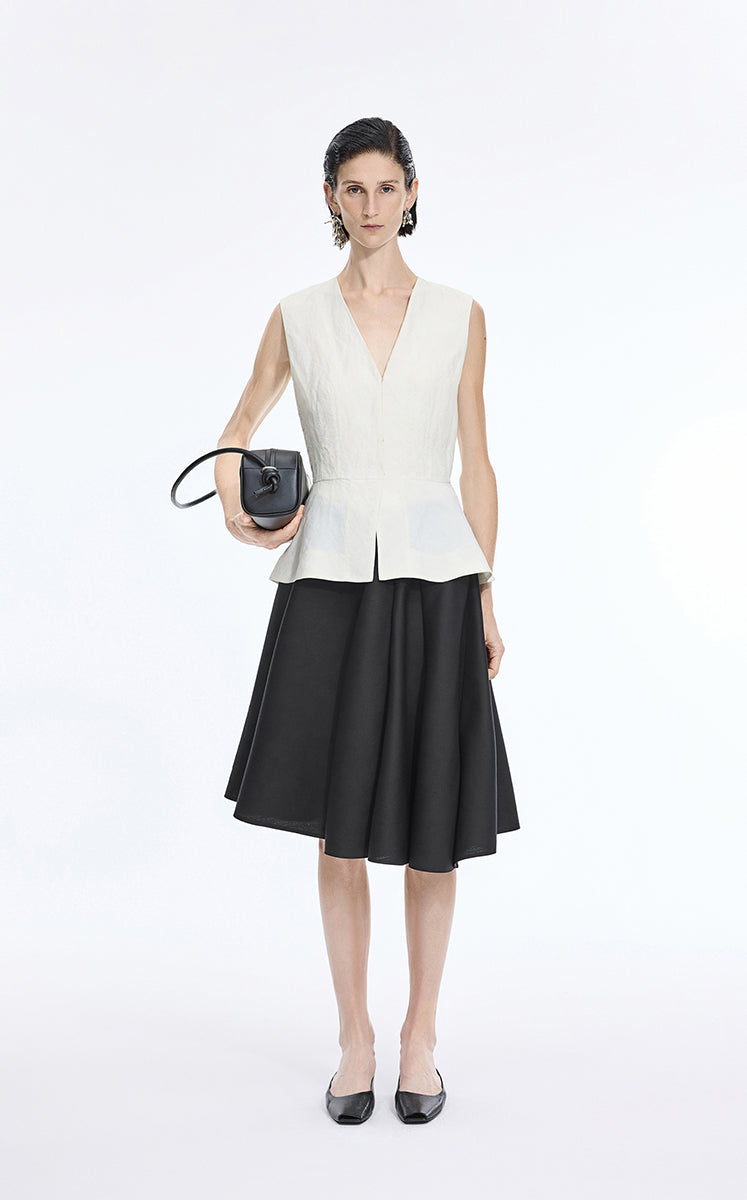 Skirt / JNBY Irregular Hem A-Line Skirt Black-1