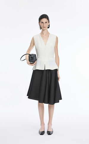 Skirt / JNBY Irregular Hem A-Line Skirt Black-1