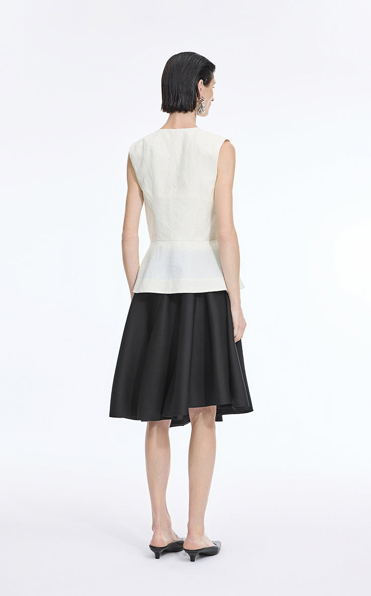 Skirt / JNBY Irregular Hem A-Line Skirt Black-1