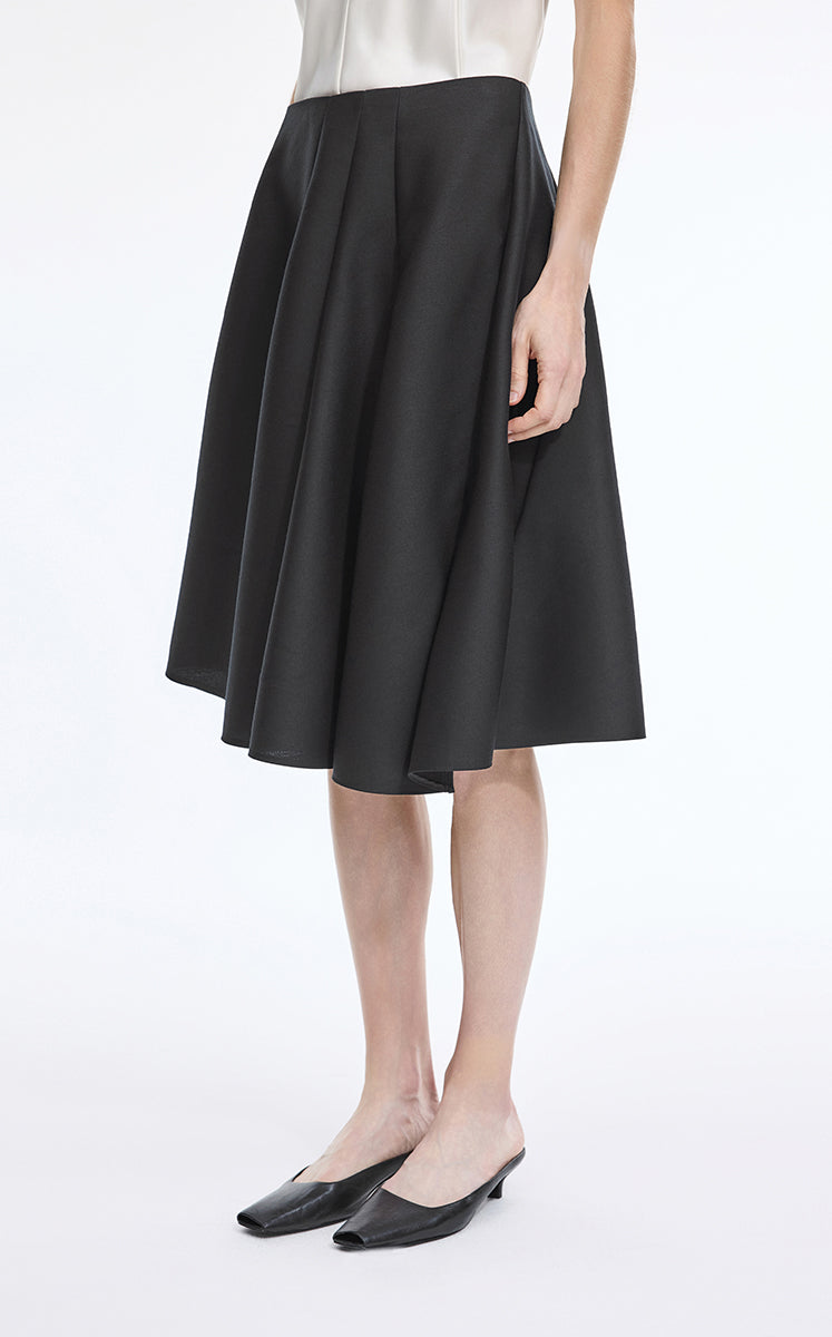 Skirt / JNBY Irregular Hem A-Line Skirt Black-1