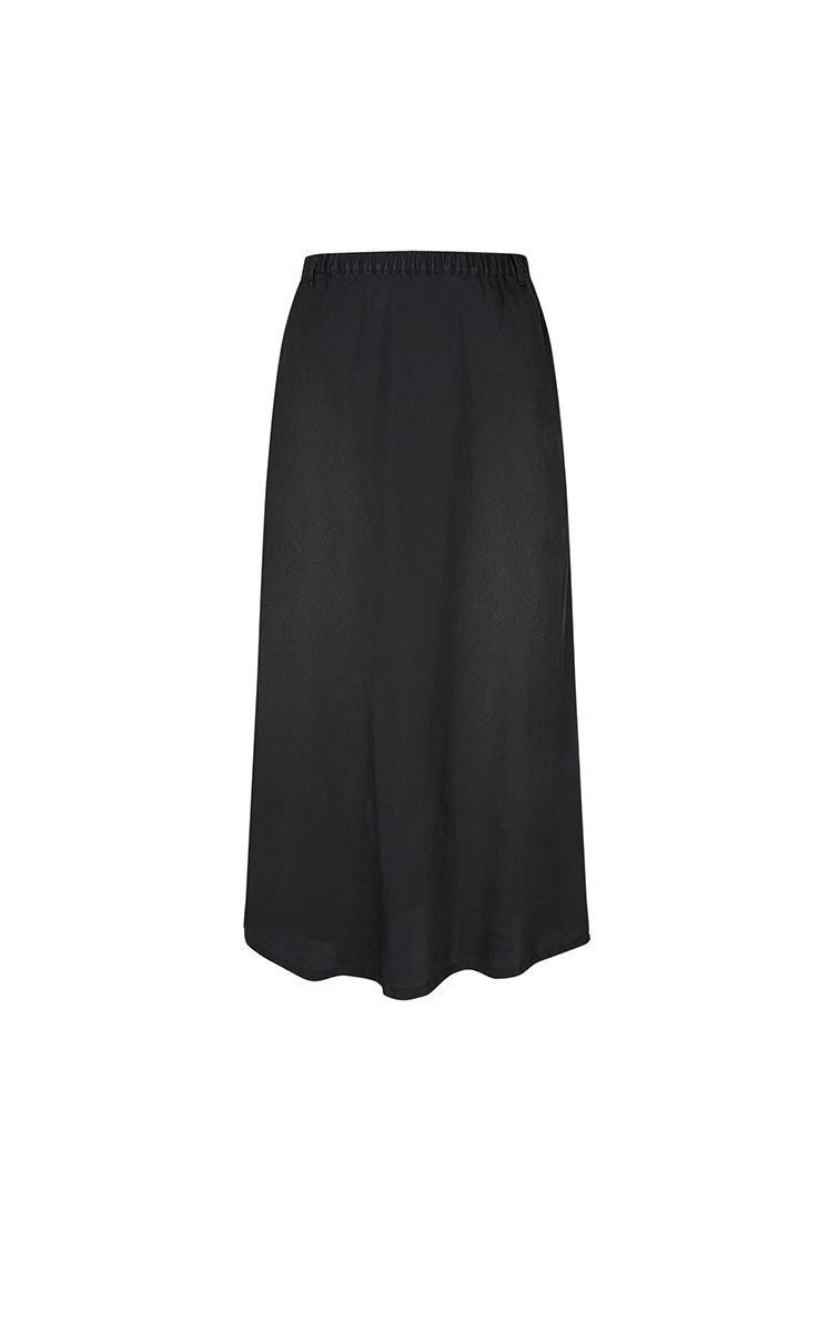 Skirt / JNBY Lyocell A-Line Long Skirt Washed Black Denim-2