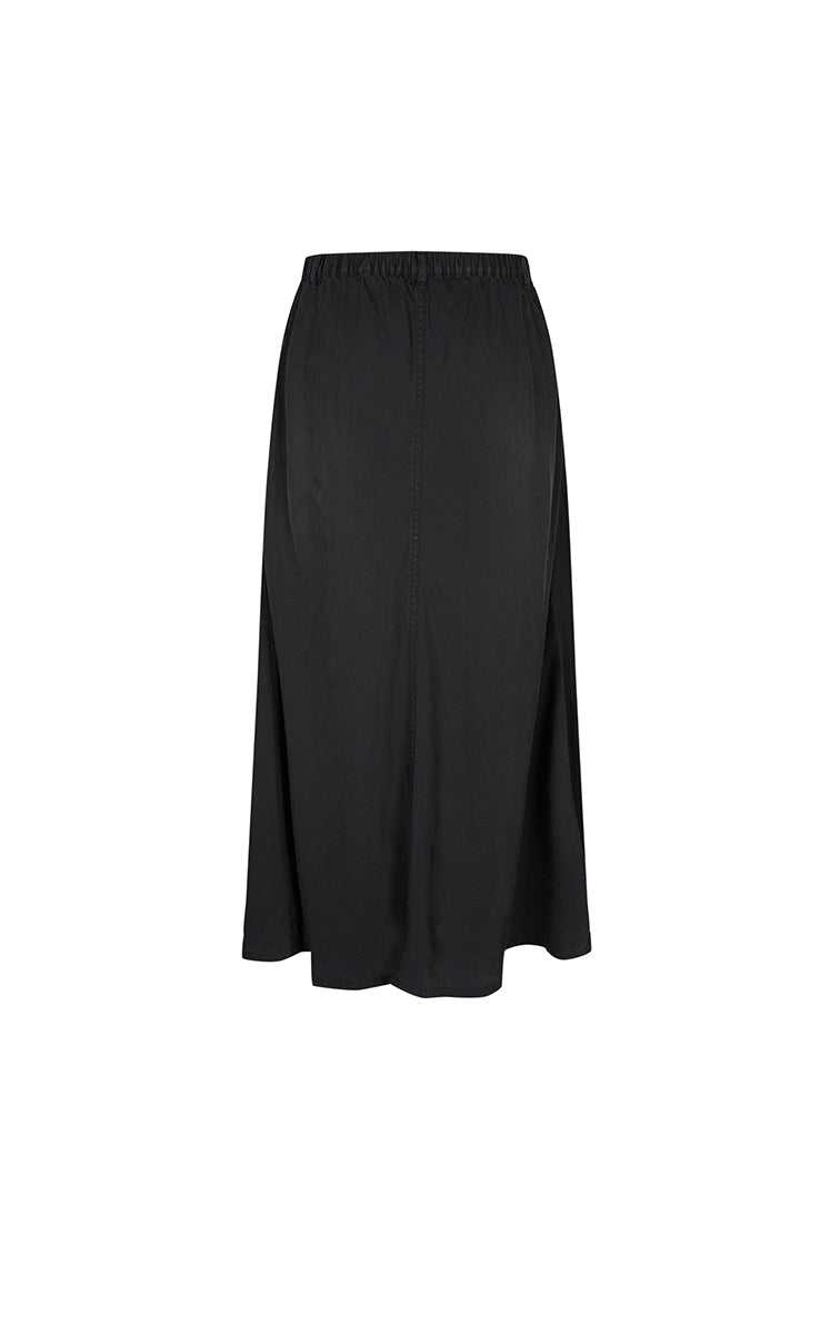 Skirt / JNBY Lyocell A-Line Long Skirt Washed Black Denim-2