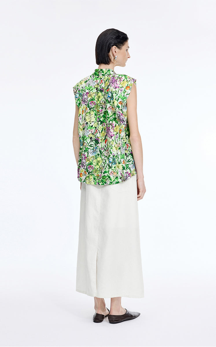 Skirt / JNBY Ramie A-Line Maxi Skirt Off White-2