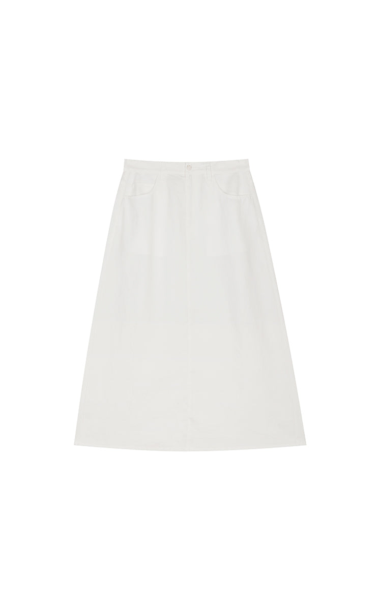 Skirt / JNBY Ramie A-Line Maxi Skirt Off White-2
