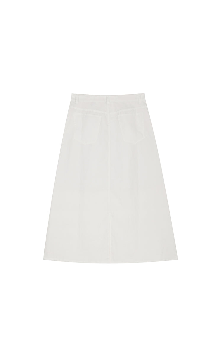 Skirt / JNBY Ramie A-Line Maxi Skirt Off White-2