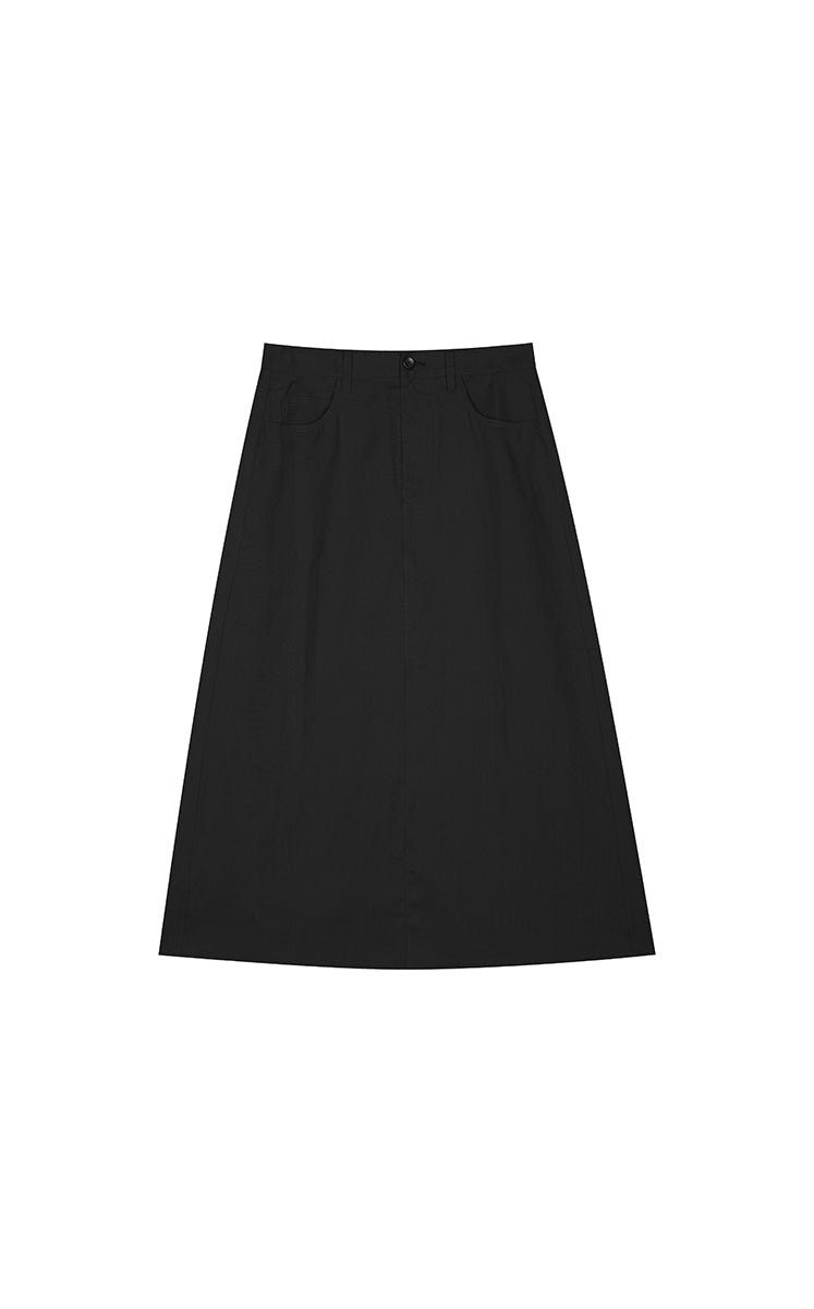 Skirt / JNBY Ramie A-Line Maxi Skirt Jet Black-1