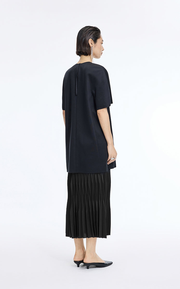 Skirt / JNBY Sculpted Pleated Maxi Skirt Jet Black-1