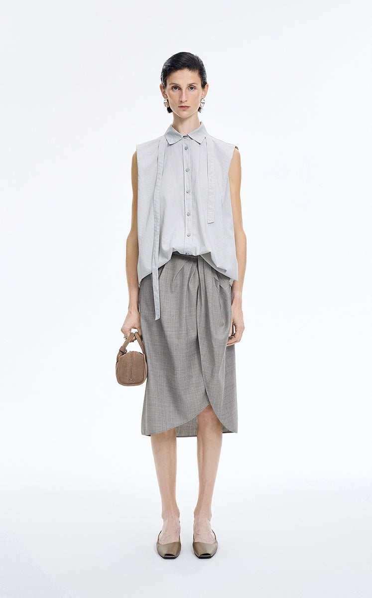 Skirt / JNBY Wool Jacquard Midi Skirt Black & White-1