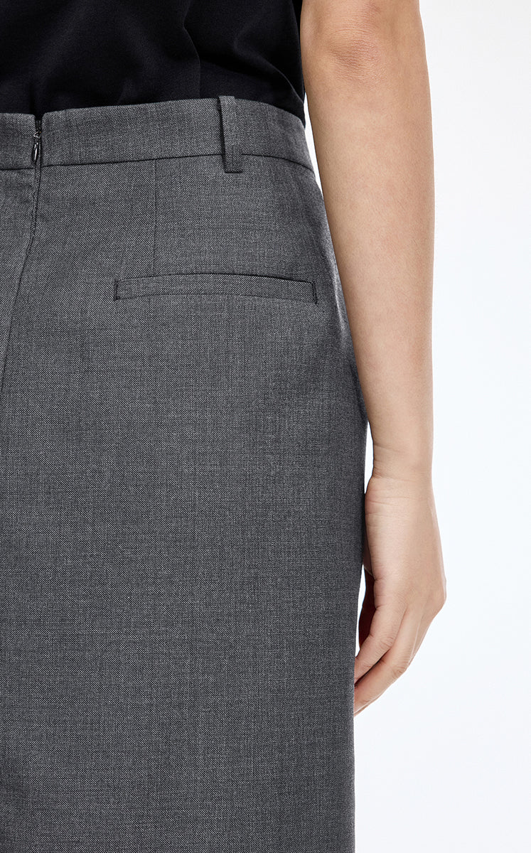 Skirt / JNBY Wool Jacquard Midi Skirt Dark Grey Marl-2