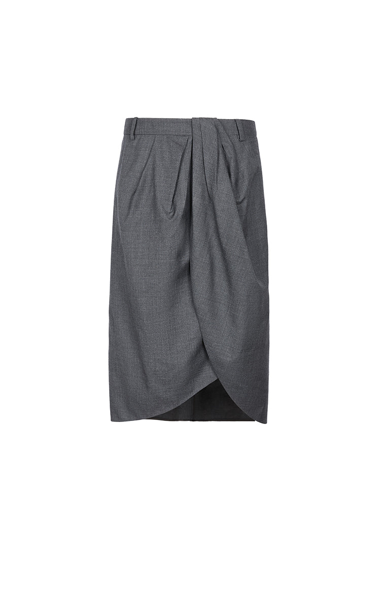 Skirt / JNBY Wool Jacquard Midi Skirt Dark Grey Marl-2