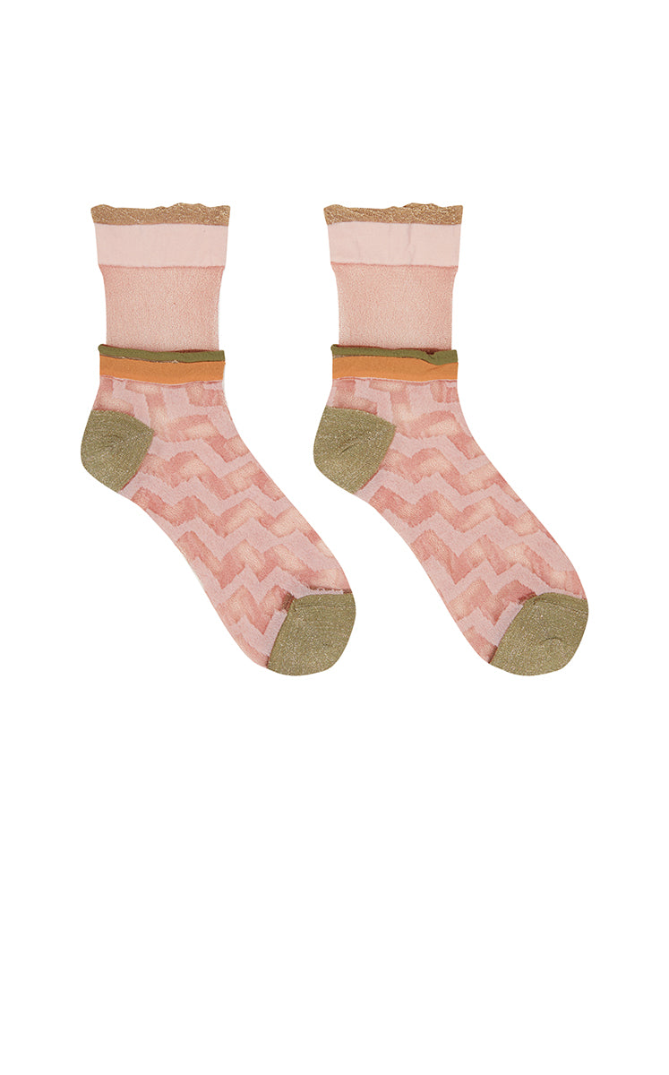 Socks / JNBY Art Stripe Low-Cut Socks Light Pink-1