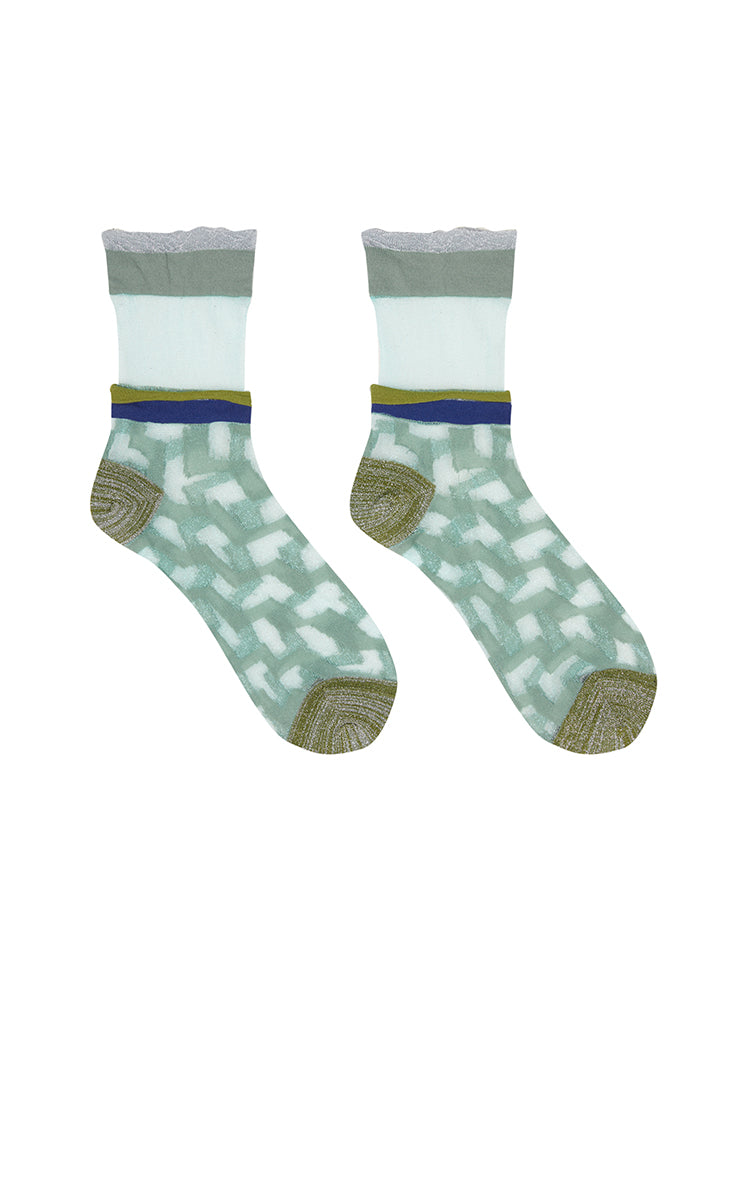 Socks / JNBY Art Stripe Low-Cut Socks Blue Marl-2
