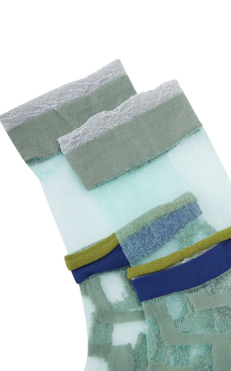 Socks / JNBY Art Stripe Low-Cut Socks Blue Marl-2