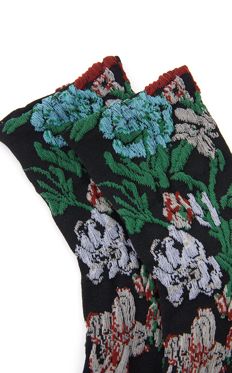 Socks / JNBY Floral Low-Cut Socks Black Marl-1