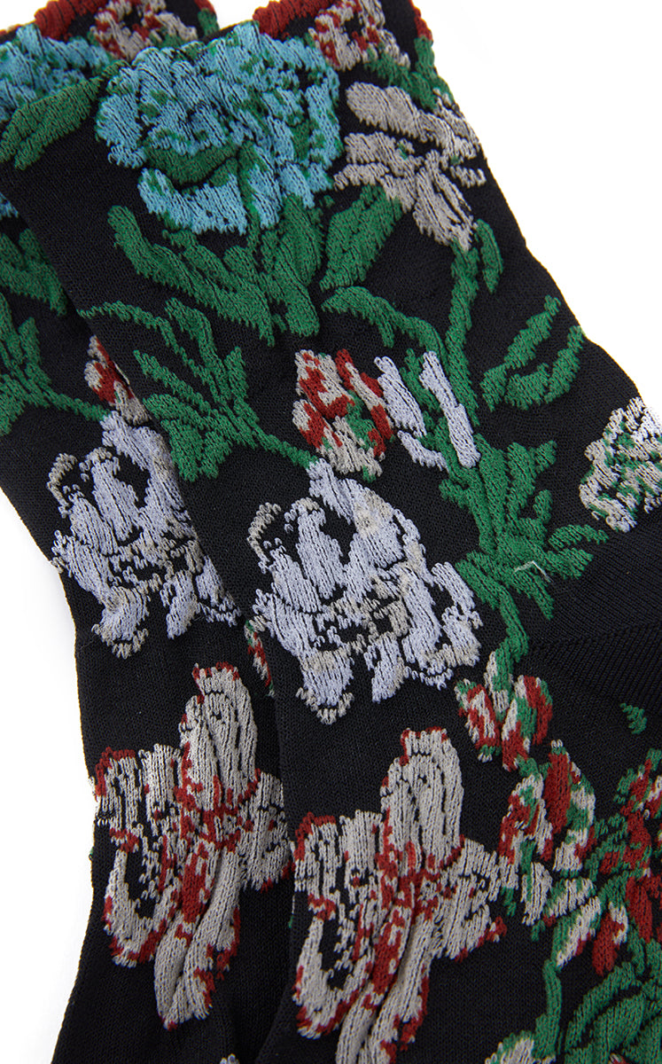 Socks / JNBY Floral Low-Cut Socks Black Marl-1