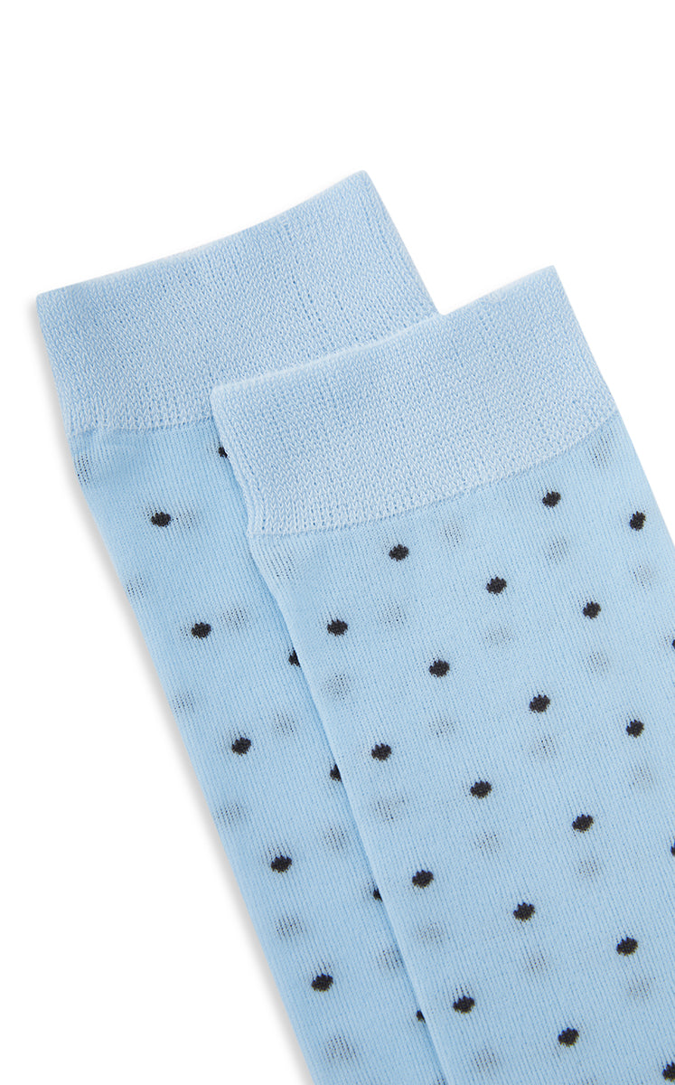 Socks / JNBY Polka Dot High-Crew Socks Blue Brown-2