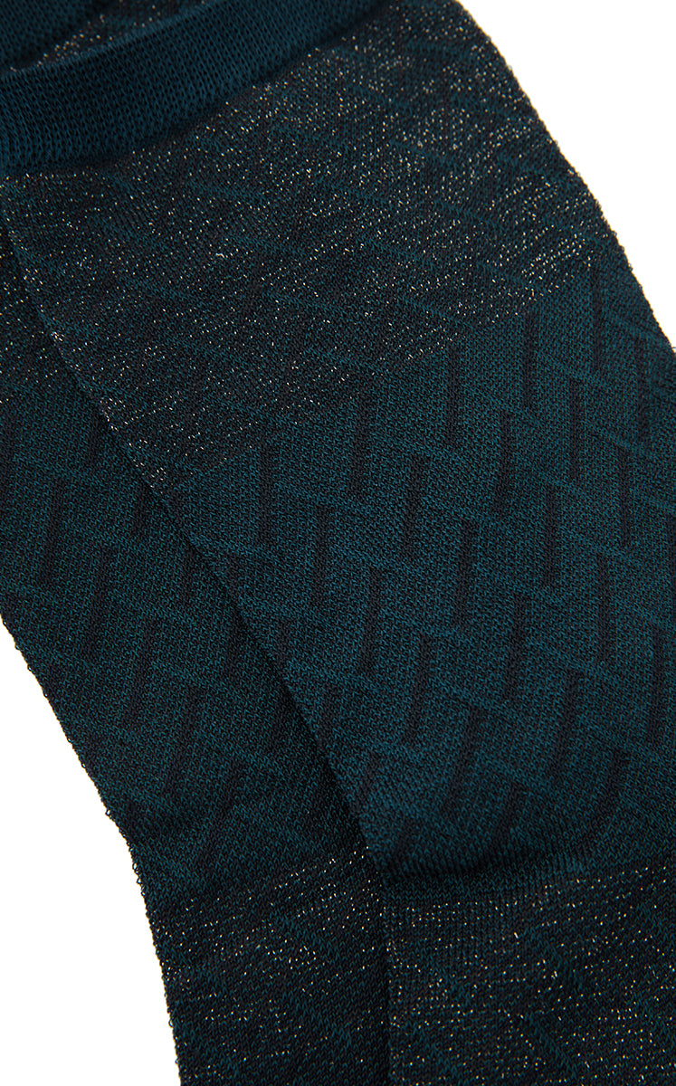 Socks / JNBY Retro Striped Mid-Crew Socks Black Navy-2