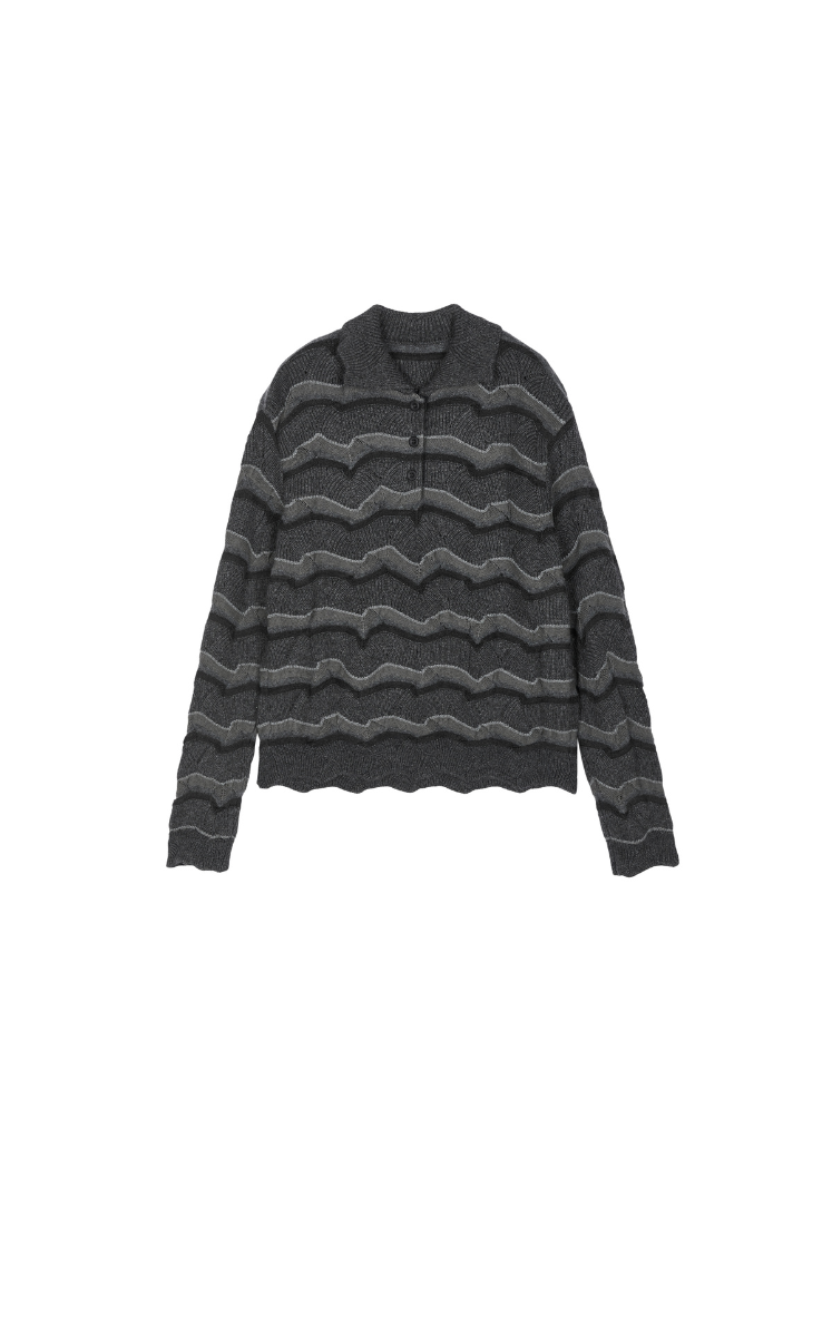 Sweater / JNBY Colorblock Wool-Blend Polo Sweater