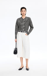 Sweater / JNBY Cotton Jacquard Longline Open Cardigan