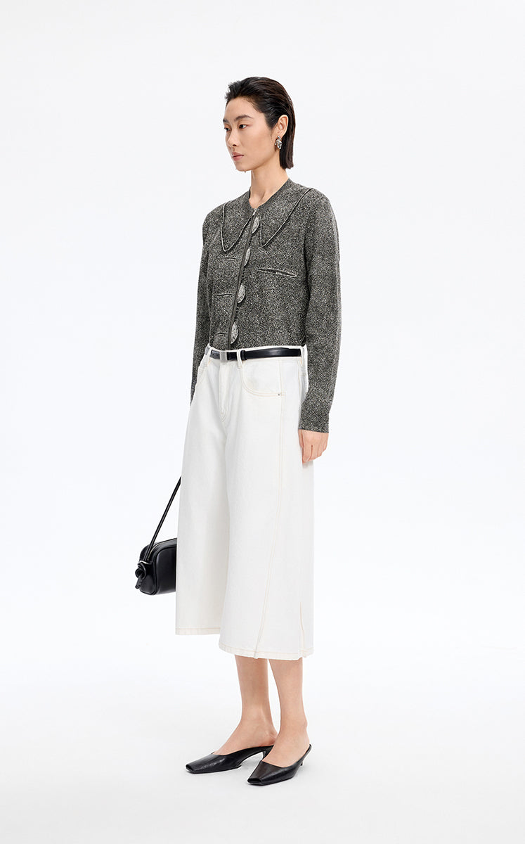 Sweater / JNBY Cotton Jacquard Longline Open Cardigan