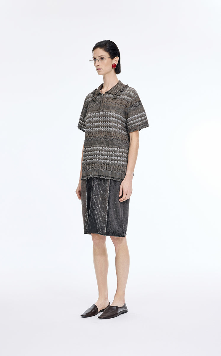 Sweater / JNBY Cotton Jacquard Short Sleeves Pullover