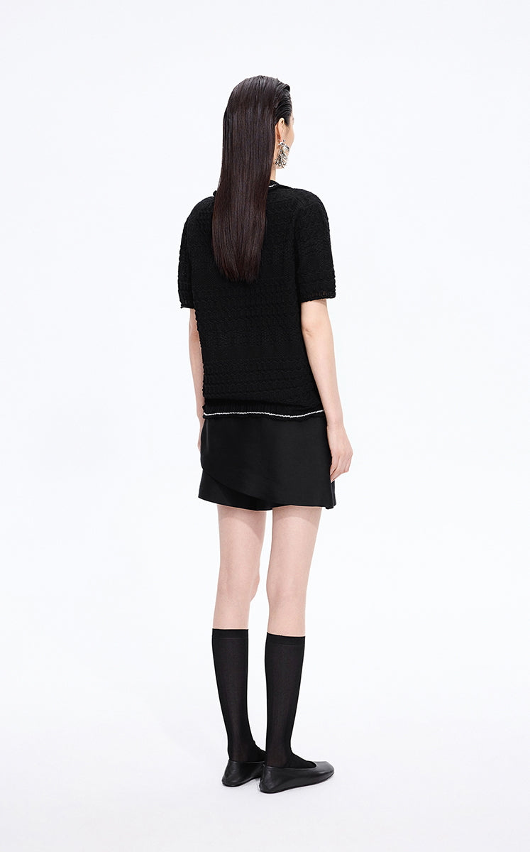 Sweater / JNBY Cotton Jacquard Short Sleeves Pullover