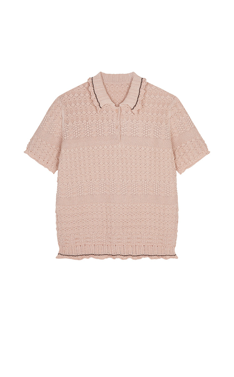 Sweater / JNBY Cotton Jacquard Short Sleeves Pullover