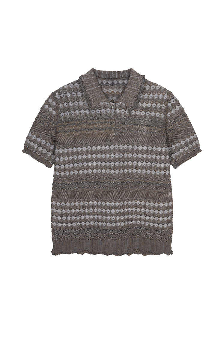 Sweater / JNBY Cotton Jacquard Short Sleeves Pullover