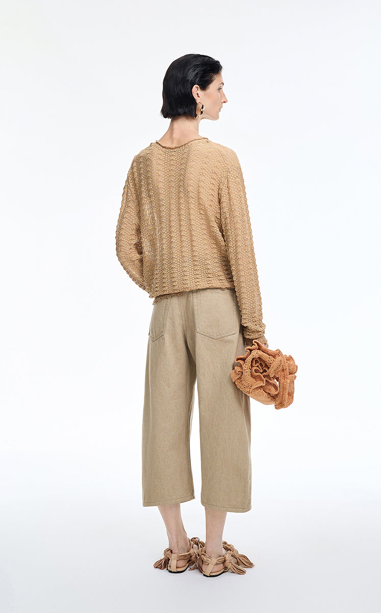 Sweater / JNBY Delicate Collar Cotton Jacquard Pullover
