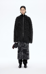 Sweater / JNBY Faux-fur texture Alpaca-Blend Long Cardigan