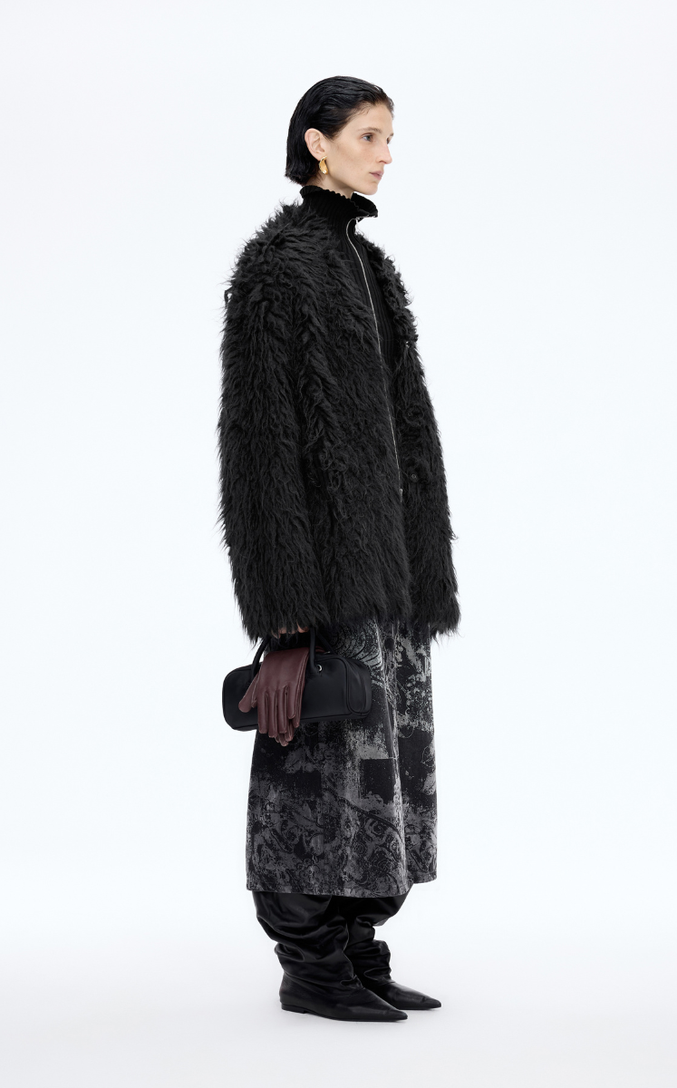 Sweater / JNBY Faux-fur texture Alpaca-Blend Long Cardigan
