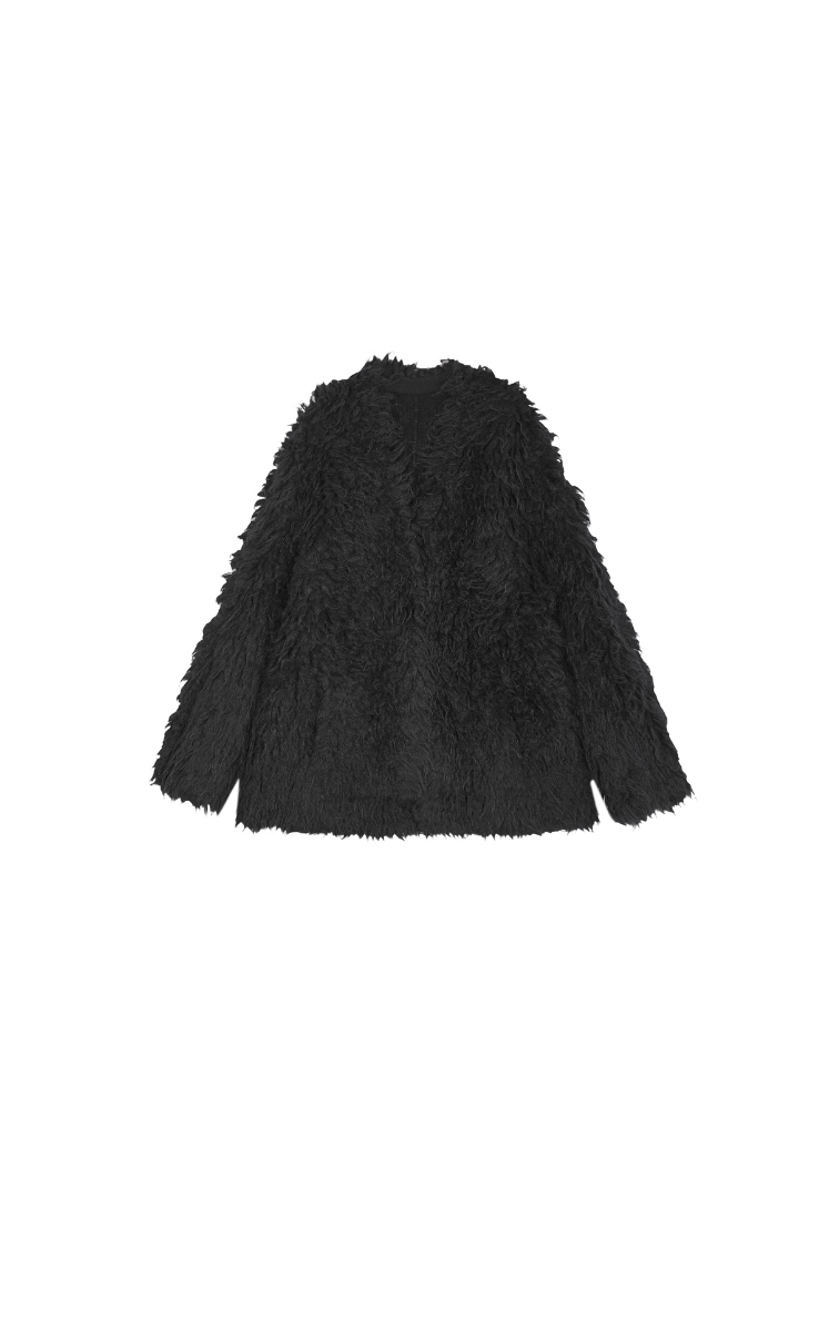 Sweater / JNBY Faux-fur texture Alpaca-Blend Long Cardigan