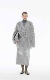 Sweater / JNBY Faux-fur texture Alpaca-Blend Long Cardigan