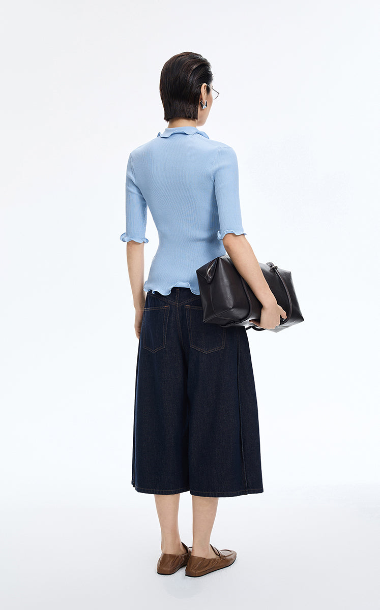 Sweater / JNBY Fitted Twist Cotton Blend Pullover