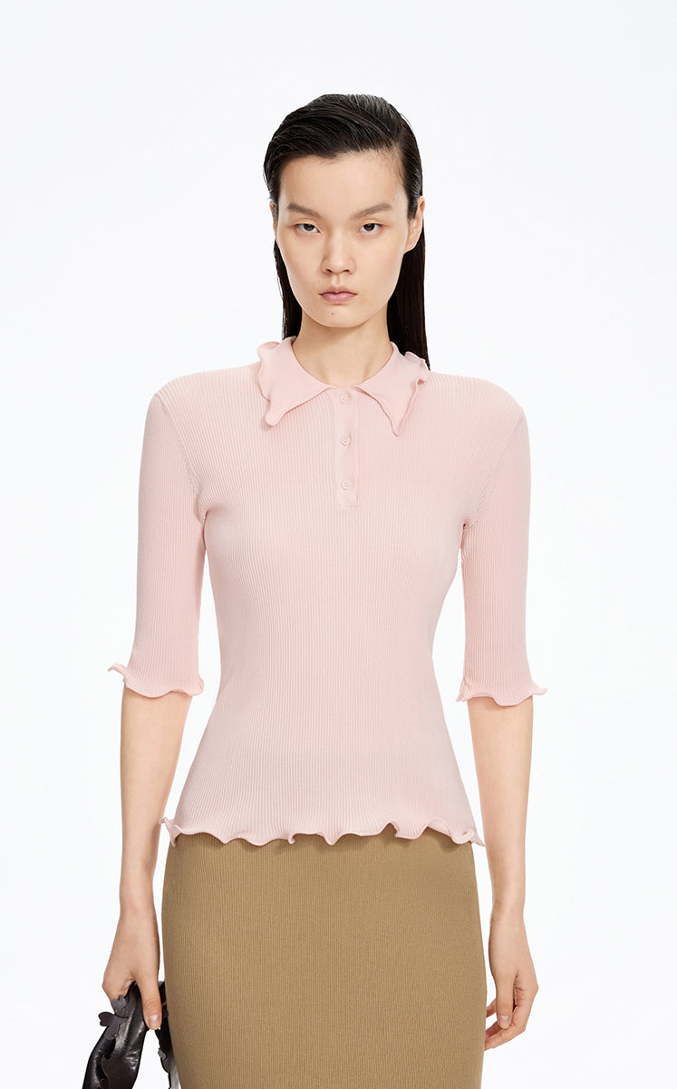 Sweater / JNBY Fitted Twist Cotton Blend Pullover