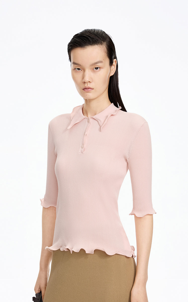 Sweater / JNBY Fitted Twist Cotton Blend Pullover