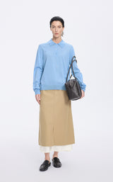 Sweater / JNBY H-Line Wool-Silk Cashmere Polo Knit