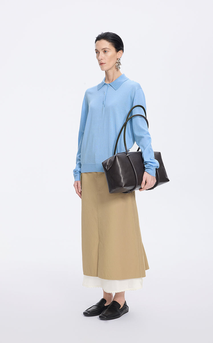 Sweater / JNBY H-Line Wool-Silk Cashmere Polo Knit