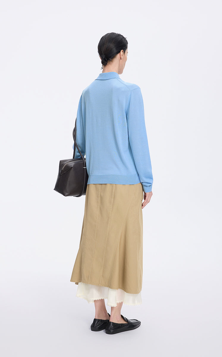 Sweater / JNBY H-Line Wool-Silk Cashmere Polo Knit