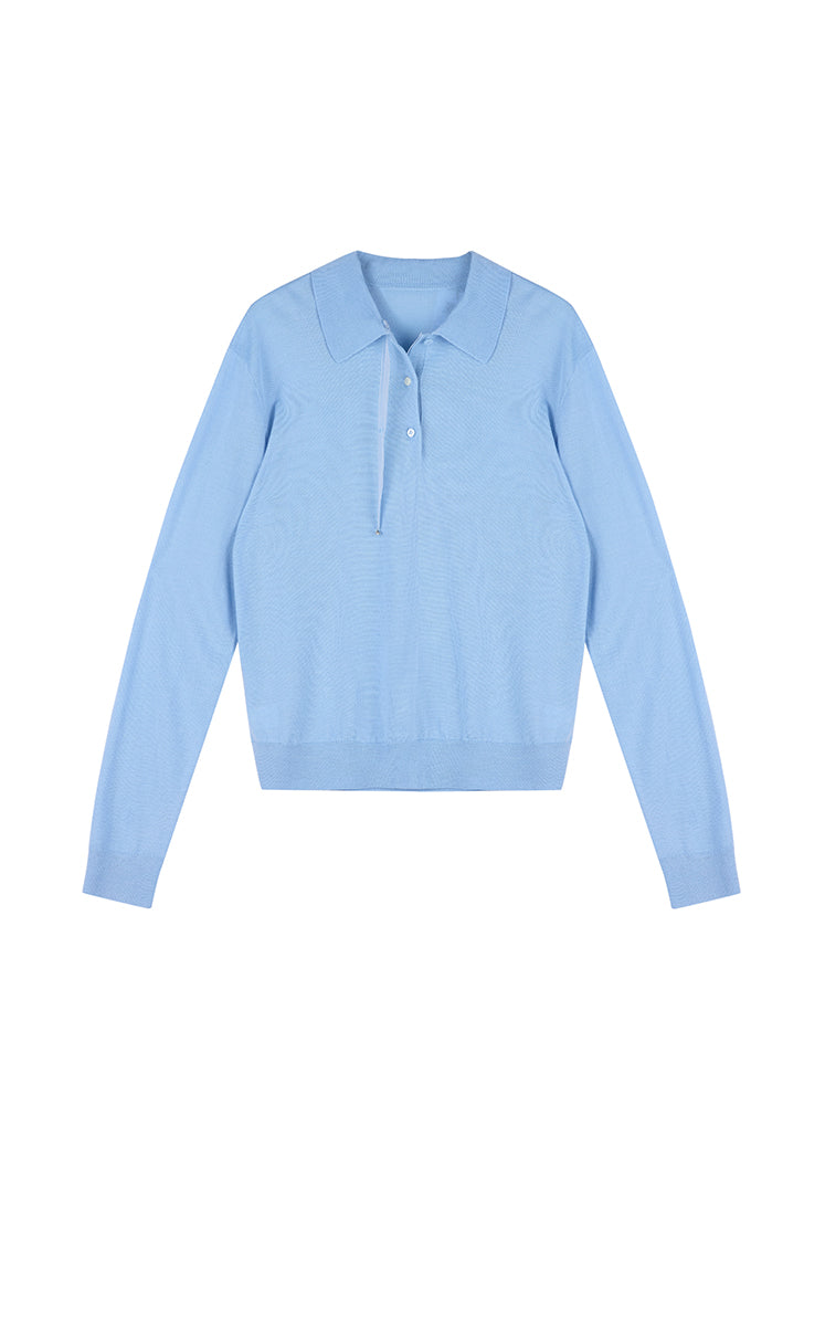 Sweater / JNBY H-Line Wool-Silk Cashmere Polo Knit